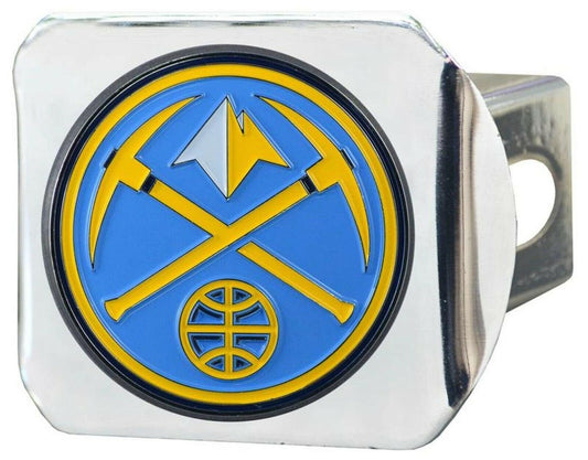 Denver Nuggets Hitch Cover Solid Metal with Raised Color Metal Emblem 2" Square Type III