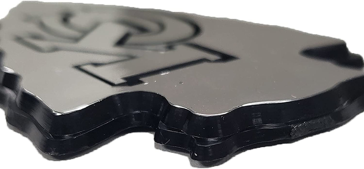 Los Angeles Kings Auto Emblem, Silver Chrome Color, Raised Molded Shape Cut Plastic, Adhesive Tape Backing