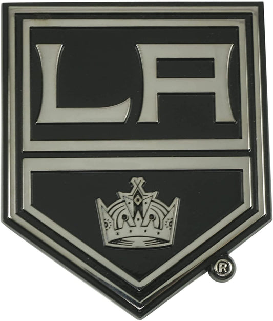 Los Angeles Kings Premium Solid Metal Color Raised Auto Emblem Shape Cut Adhesive Backing