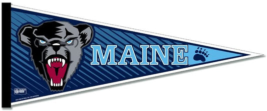 University of Maine Black Bears Soft Felt Pennant, Mascot Design, 12x30 Inch, Easy To Hang