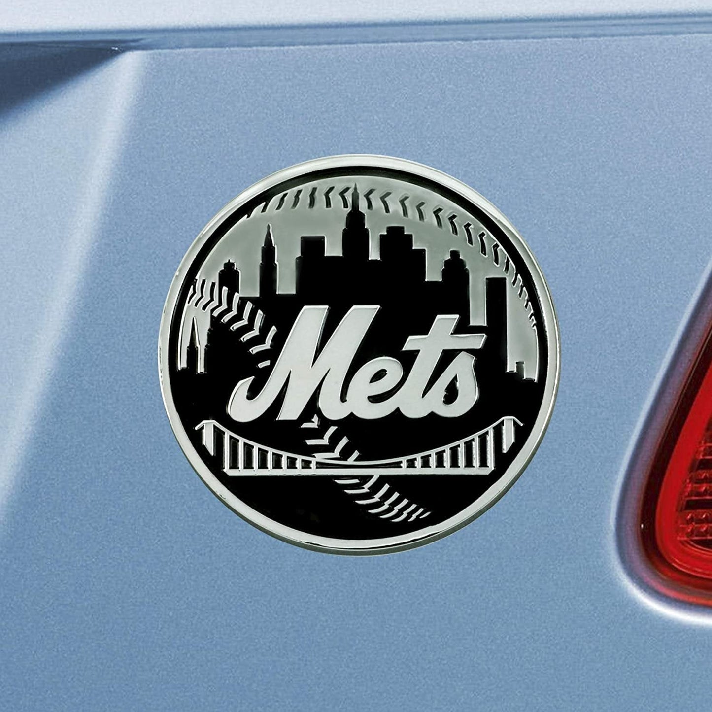 New York Mets Solid Metal Raised Auto Emblem Decal Adhesive Backing