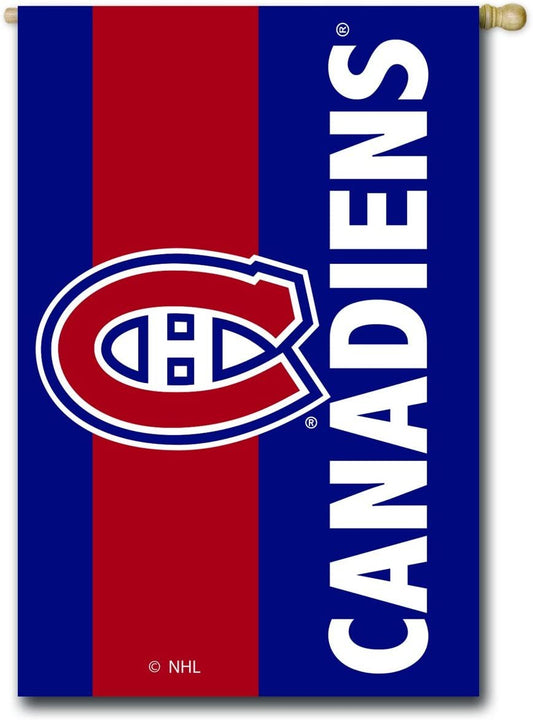Montreal Canadiens Premium Double Sided Banner Flag Applique Embroidered 28x44 Inch Indoor Outdoor