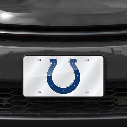 Indianapolis Colts Premium Laser Cut Tag License Plate, Mirrored Acrylic Inlaid, 12x6 Inch
