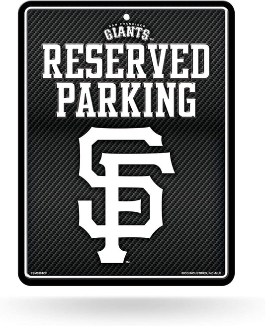 San Francisco Giants Metal Parking Novelty Wall Sign 8.5 x 11 Inch Carbon Fiber Design