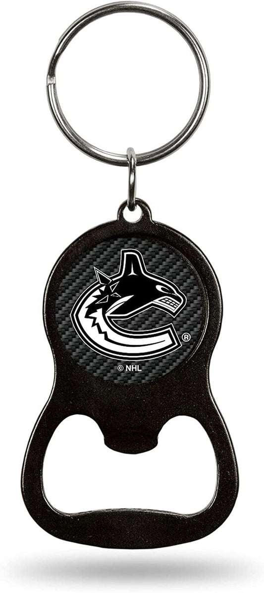 Vancouver Canucks Keychain Bottle Opener Carbon Fiber Design Metal Hockey
