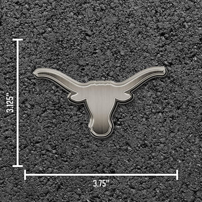 University of Texas Longhorns Auto Emblem Solid Metal Raised Die Cut Antique Nickel Finish Adhesive Backing