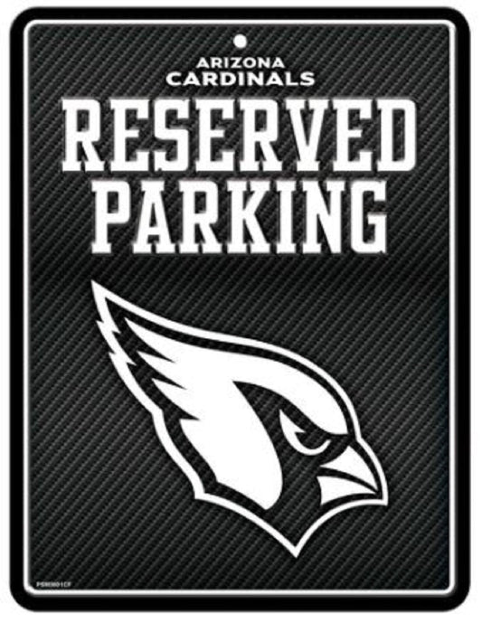 Arizona Cardinals Metal Parking Novelty Wall Sign Carbon Fiber Design 8.5 x 11 Inch