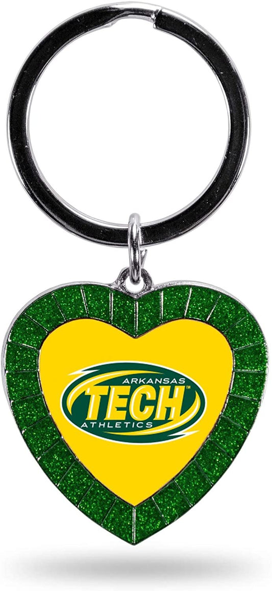 NCAA Arkansas Tech Wonder Boys NCAA Rhinestone Heart Colored Keychain, Green, 3-inches in length