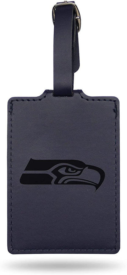 Seattle Seahawks Luggage Bag Tag Laser Engraved Ultra Suede Includes ID Card
