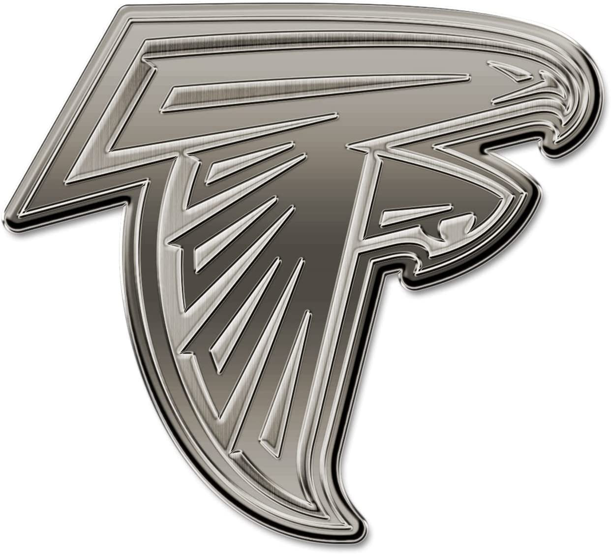 Atlanta Falcons Solid Metal Auto Emblem Antique Nickel Design