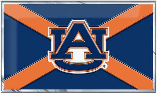 Auburn University Tigers Color Auto Emblem State Flag Design Aluminum Metal