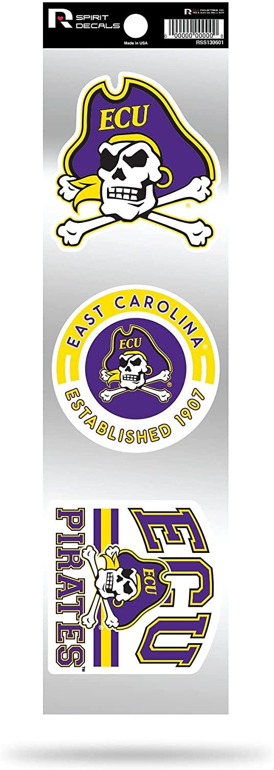 Rico Industries NCAA East Carolina Pirates 3-Piece Retro Spirit Decals