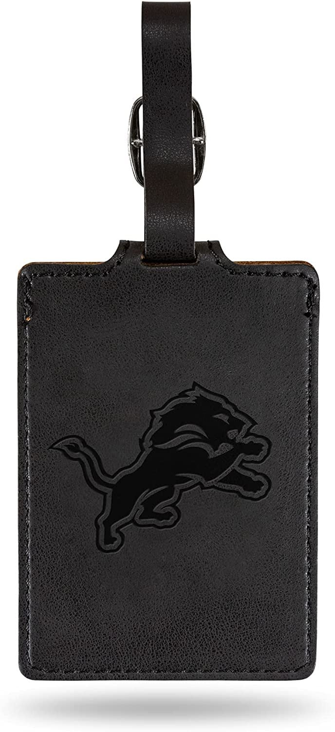 Detroit Lions Luggage Bag Tag Laser Engraved Ultra Suede Includes ID Card