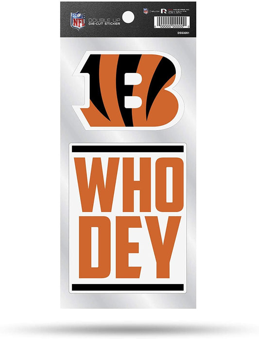 Cincinnati Bengals Double Up Die Cut 2-Piece Sticker Sheet