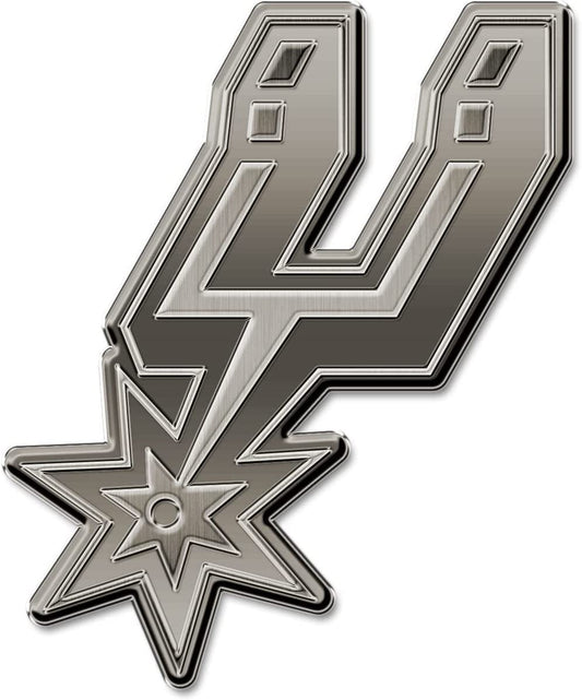 San Antonio Spurs Solid Metal Auto Emblem Antique Nickel for Car/Truck/SUV