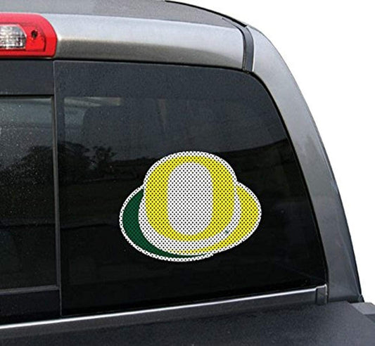 University of Oregon Ducks 8 Inch Preforated Window Film Decal Sticker, One-Way Vision, Adhesive Backing