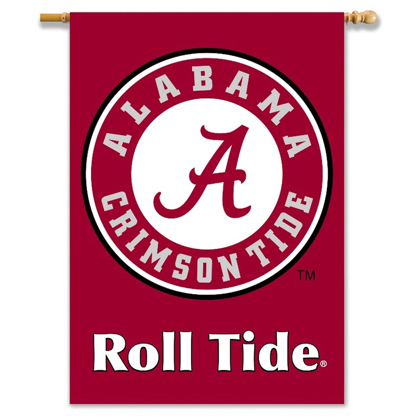 University of Alabama Crimson Tide Premium 2-Sided Banner Flag, 28x40 Inch, Sleeve at Top for Accepting Pole, Display Pole Sold Seperately