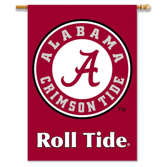 University of Alabama Crimson Tide Premium 2-Sided Banner Flag, 28x40 Inch, Sleeve at Top for Accepting Pole, Display Pole Sold Seperately