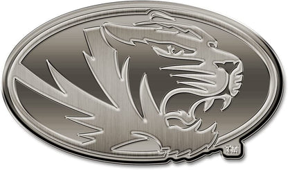 University of Missouri Tigers Solid Metal Auto Emblem Antique Nickel for Car/Truck/SUV