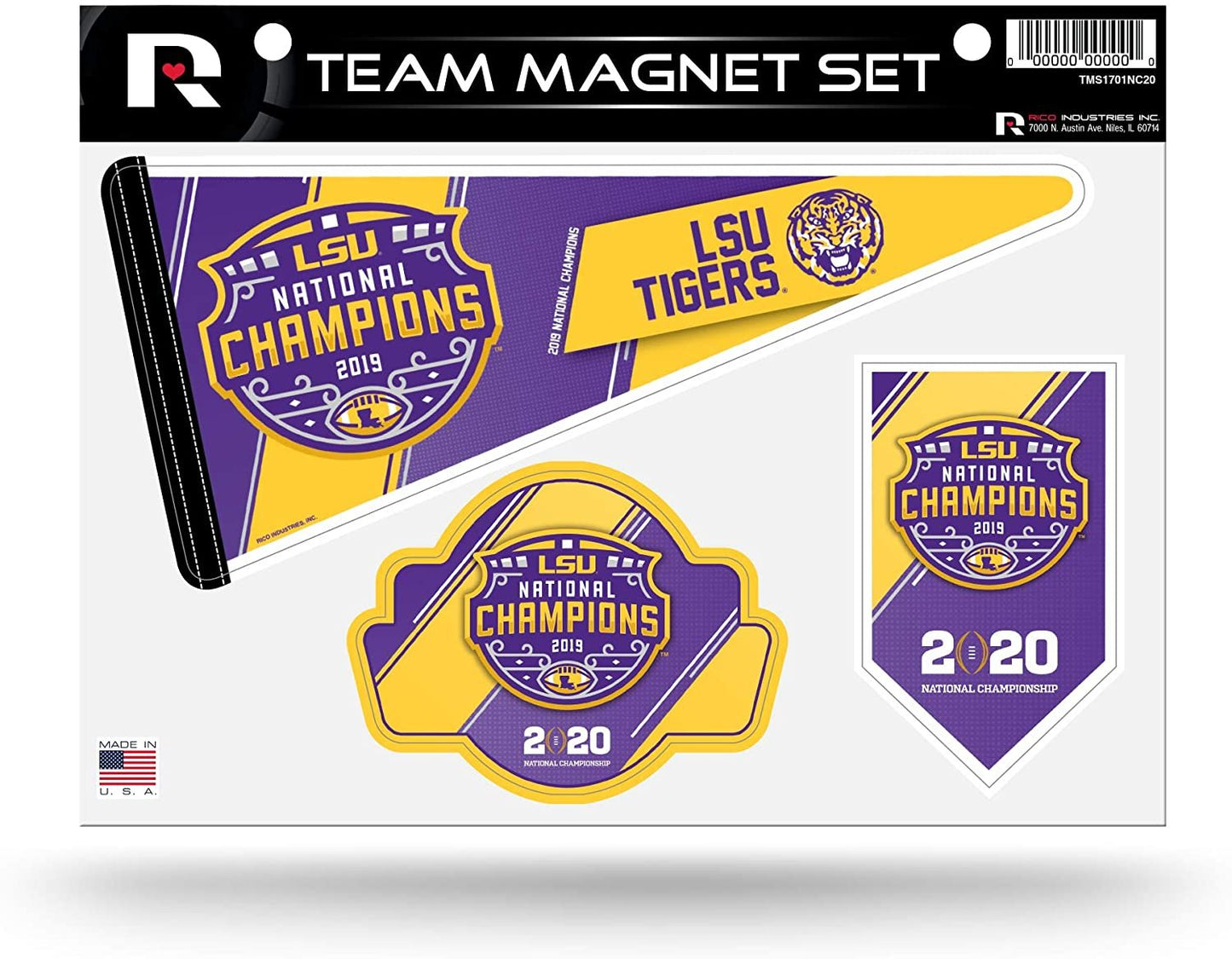 LSU Tigers 2019 Champions Multi Magnet Sheet 8x11 Inch Louisiana State University