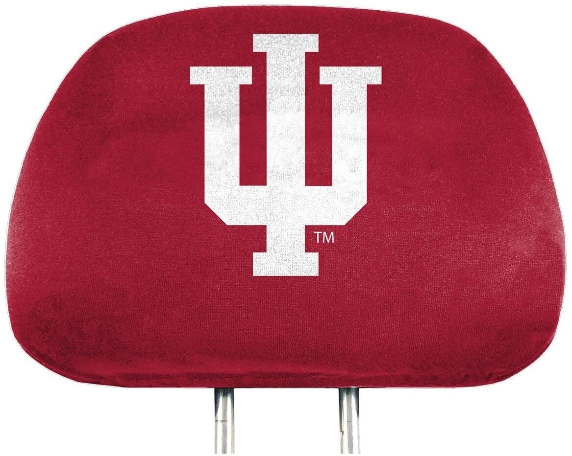 Indiana University Hoosiers Premium Pair of Auto Head Rest Covers, Full Color Printed, Elastic, 10x14 Inch