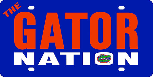 University of Florida Gators Premium Laser Cut Tag License Plate, Nation Design, Mirrored Acrylic Inlaid, 6x12 Inch