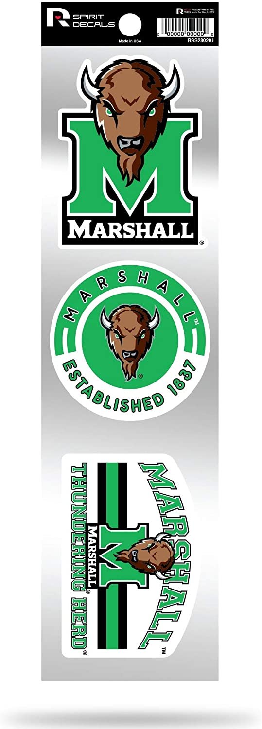 Marshall Thundering Herd Triple Retro Throwback Spirit Decals Flat Vinyl Auto Home Sticker Sheet University of