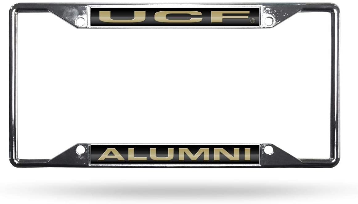 University of Central Florida Alumni Metal License Plate Frame Chrome Tag Cover, EZ Design, 12x6 Inch