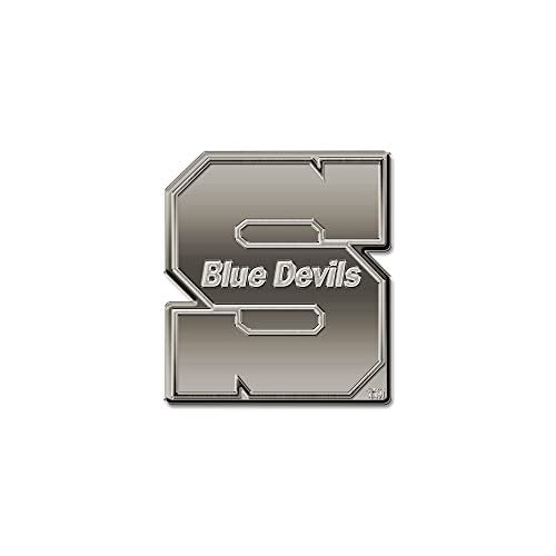 Rico Industries NCAA Wisconsin-Stout Blue Devils Antique Auto Emblem Antique Nickel Auto Emblem for Car/Truck/SUV