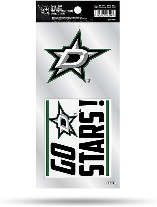 Dallas Stars 2-Piece Double Up Die Cut Sticker Decal Sheet, 4x8 Inch