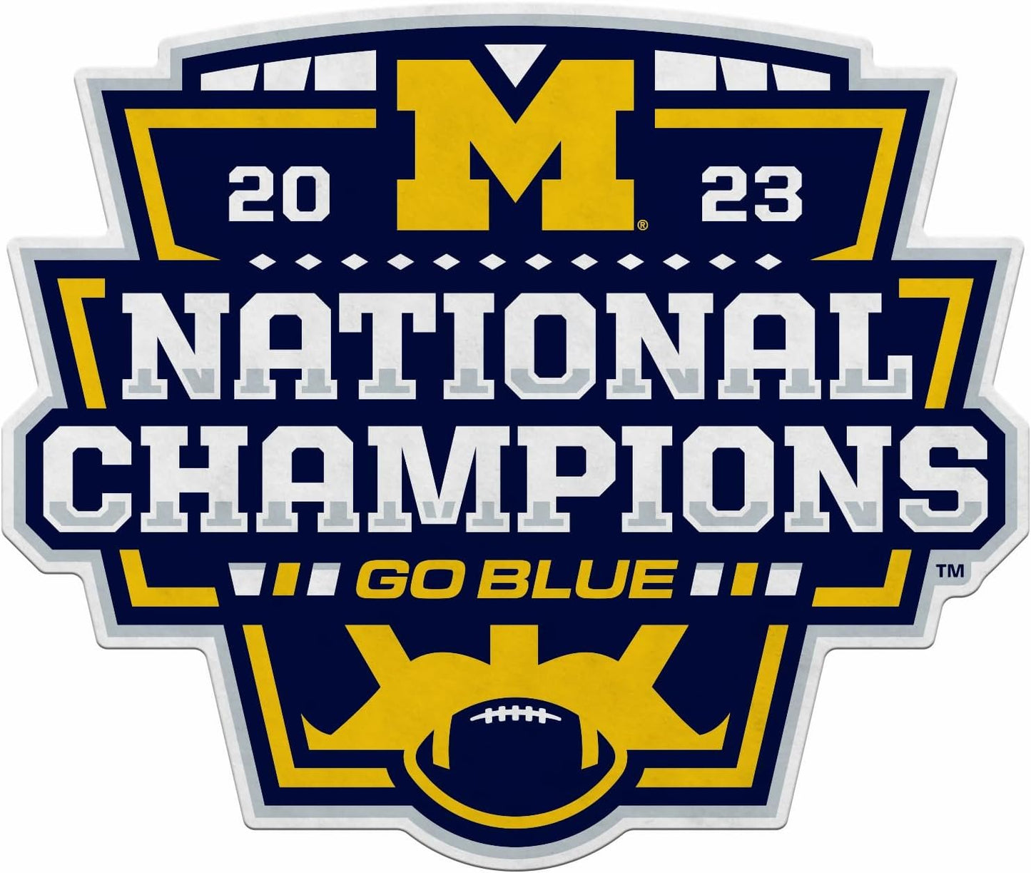 Rico Industries NCAA Michigan Wolverines 2024 CFP National Champions Shape Cut Pennant - Home and Living Room Décor - Soft Felt EZ to Hang