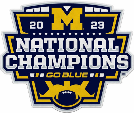 Rico Industries NCAA Michigan Wolverines 2024 CFP National Champions Shape Cut Pennant - Home and Living Room Décor - Soft Felt EZ to Hang