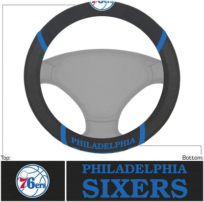 Philadelphia 76ers Premium 15 Inch Black Emroidered Steering Wheel Cover