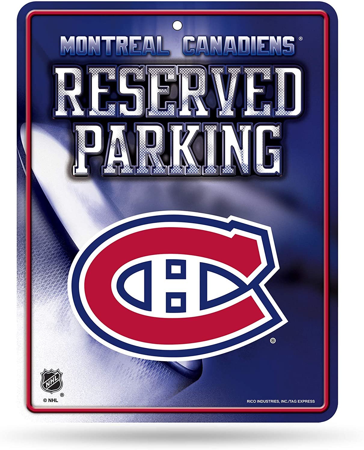 Montreal Canadiens 8-Inch by 11-Inch Metal Parking Sign Décor