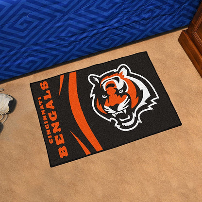 Cincinnati Bengals Floor Mat Area Rug, 20x30 Inch, Nylon, Anti-Skid Backing