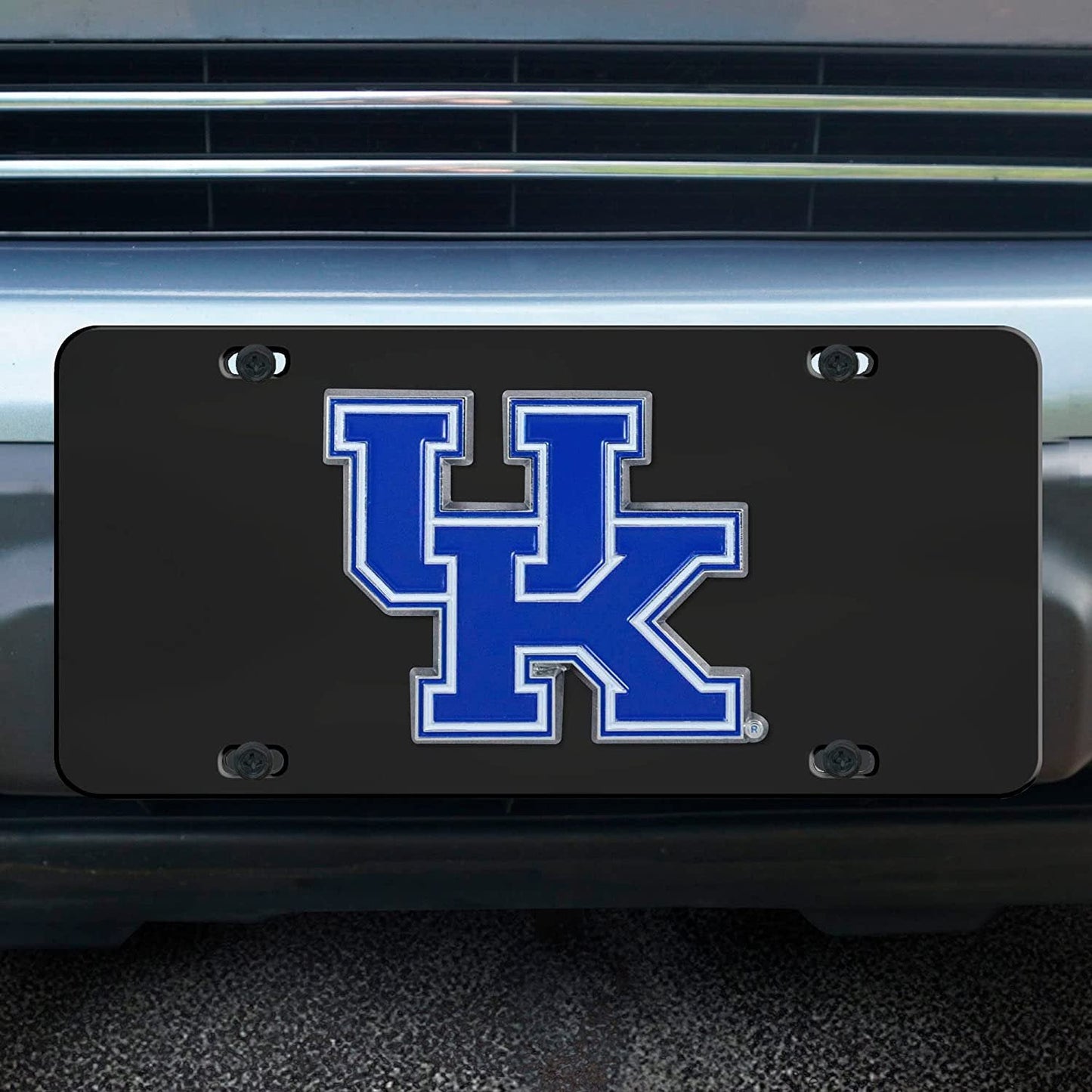 University of Kentucky Wildcats Metal License Plate Tag Die Cast 3D Black Stainless Steel