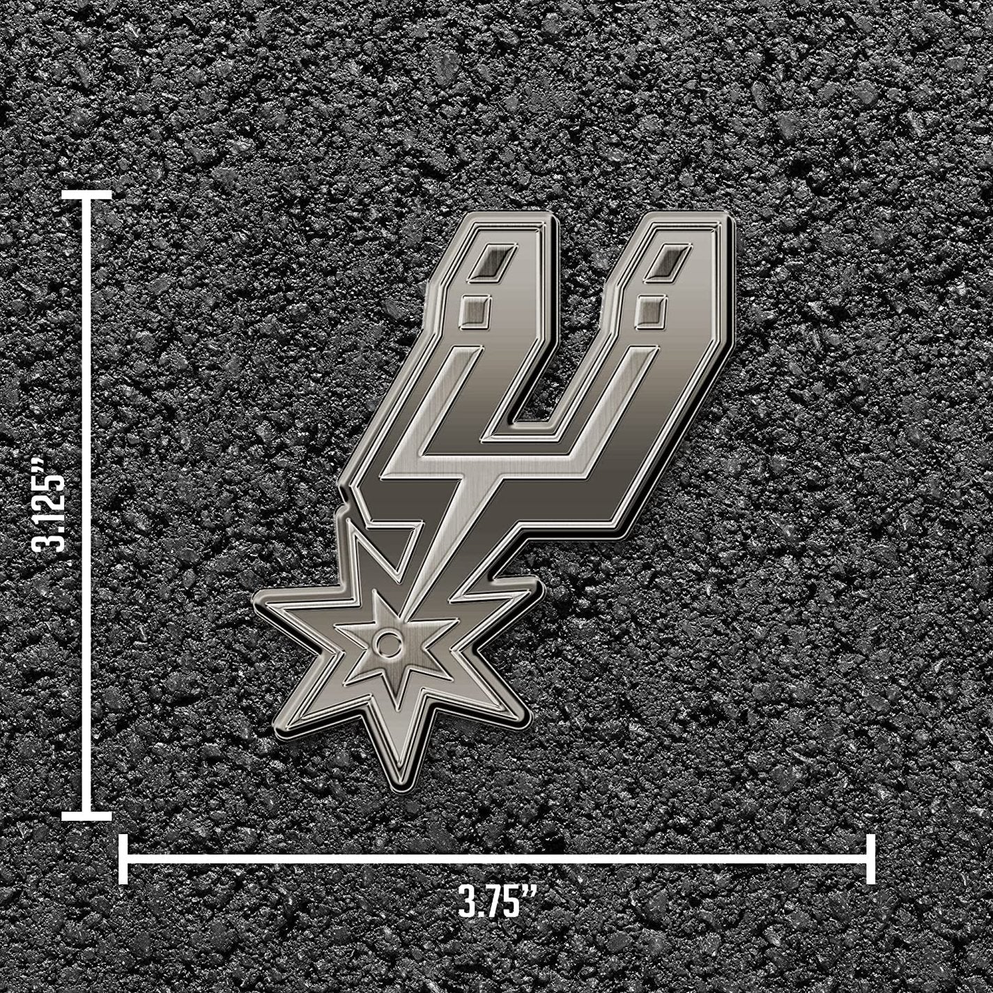 San Antonio Spurs Solid Metal Auto Emblem Antique Nickel for Car/Truck/SUV