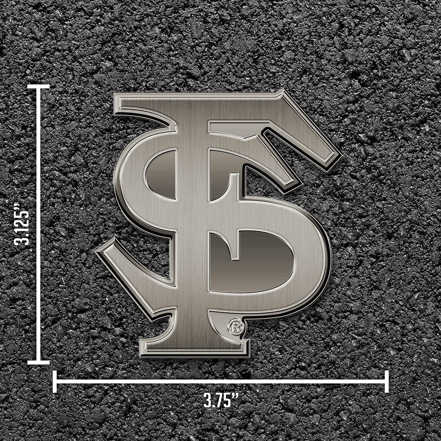 Florida State University Seminoles Solid Metal Auto Emblem Antique Nickel for Car/Truck/SUV
