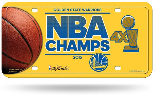 Golden State Warriors Metal Auto Tag License Plate, 2015 Champions, 6x12 Inch