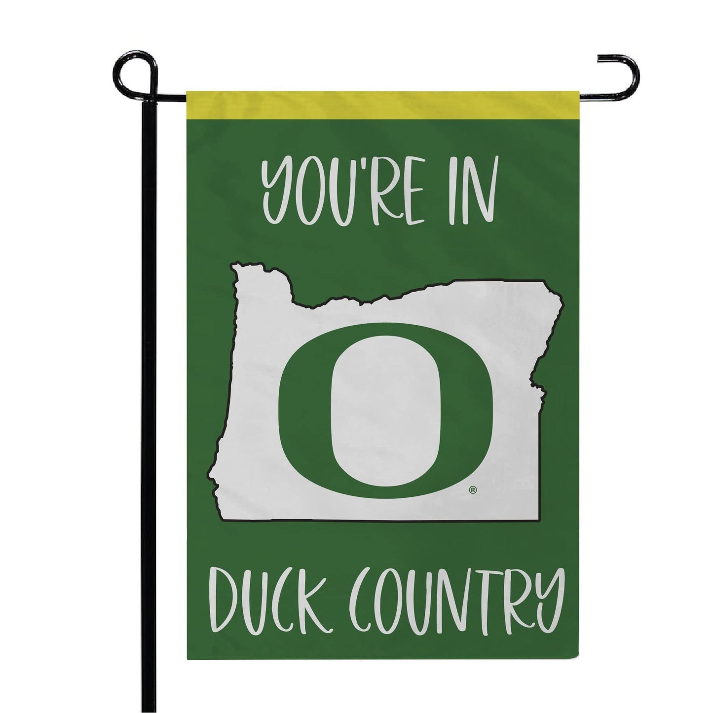 University of Oregon Ducks Premium Double Sided Garden Flag Banner, State Outline Design, 13x18 Inch, Outdoor, Display Pole Sold Separately