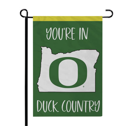 University of Oregon Ducks Premium Double Sided Garden Flag Banner, State Outline Design, 13x18 Inch, Outdoor, Display Pole Sold Separately