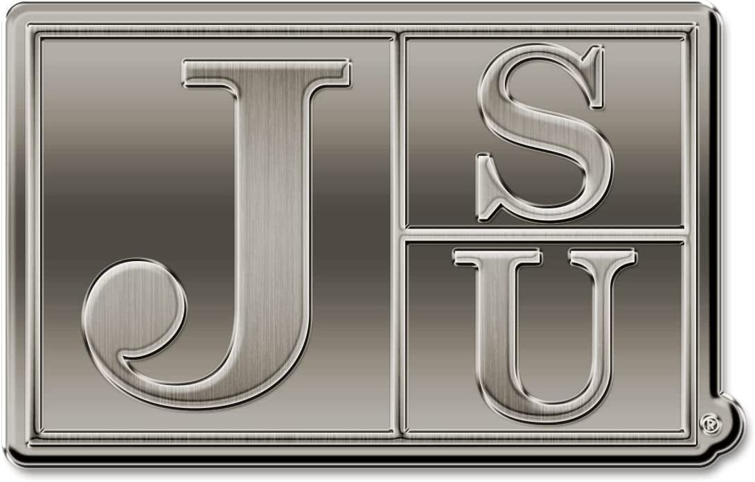 Jackson State University Tigers Solid Metal Auto Emblem Antique Nickel for Car/Truck/SUV