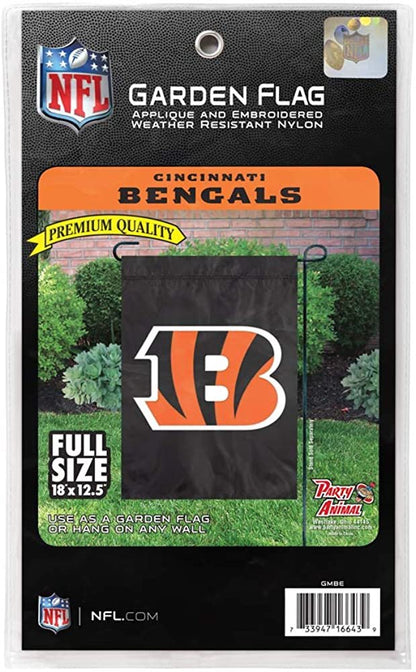 Cincinnati Bengals Premium Garden Flag Banner Applique Embroidered 12.5x18 Inch