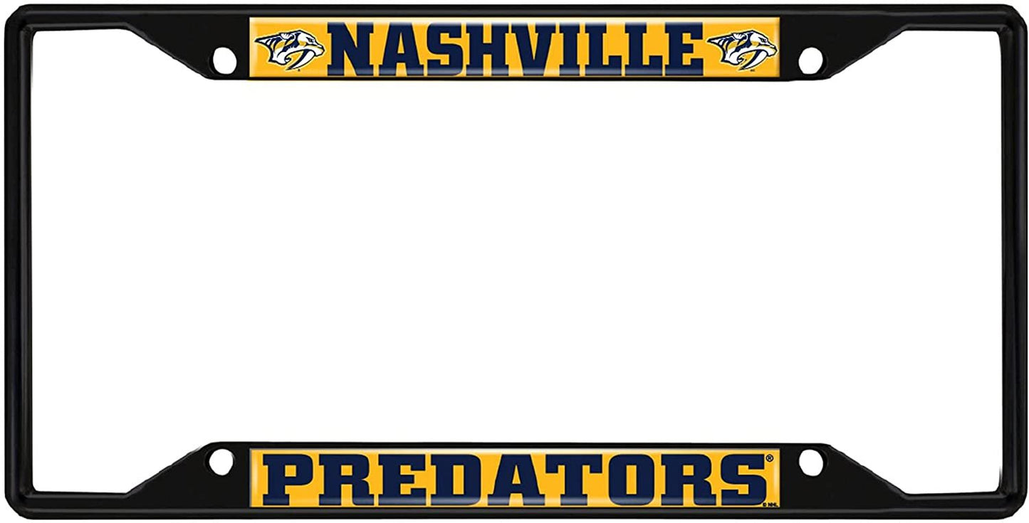 FANMATS 31386 Nashville Predators Metal License Plate Frame Black Finish