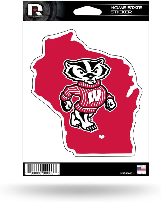 University of Wisconsin Badgers 5 Inch Sticker Decal, Home State Design, Flat Vinyl, Full Adhesive Backing