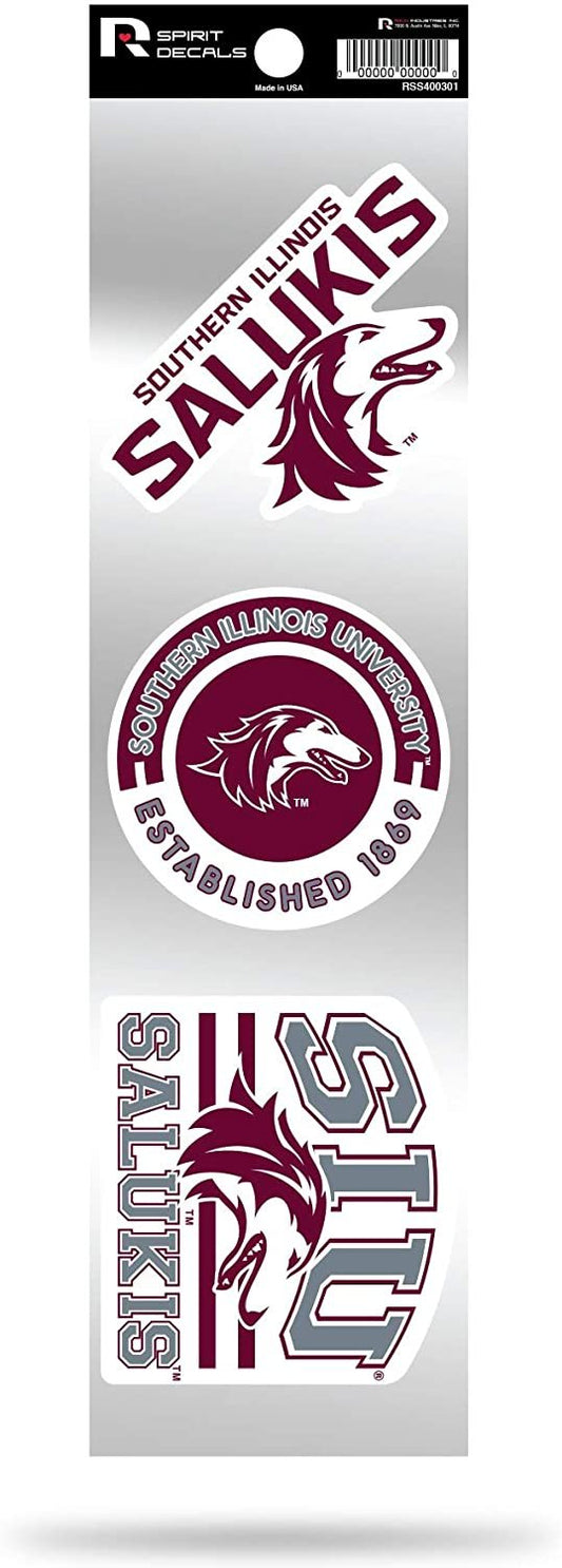 Southern Illinois Salukis SIU Triple Retro Throwback Spirit Decals Flat Vinyl Auto Home Sticker Sheet University of
