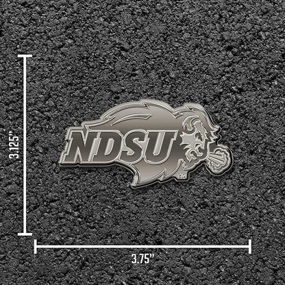 North Dakota State University Bisons Solid Metal Auto Emblem Antique Nickel for Car/Truck/SUV