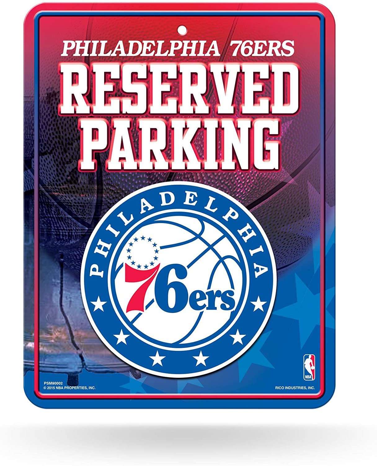 NBA Rico Industries 8.5-Inch by 11-Inch Metal Parking Sign Décor, Philadelphia 76ers