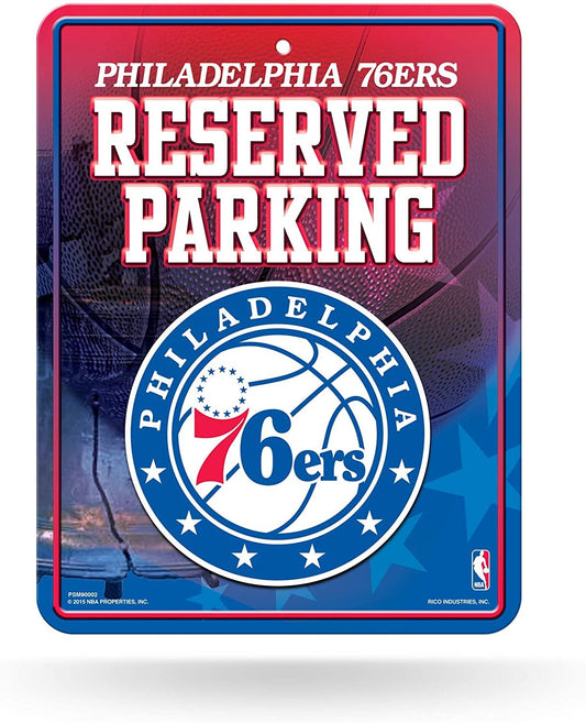 NBA Rico Industries 8.5-Inch by 11-Inch Metal Parking Sign Décor, Philadelphia 76ers