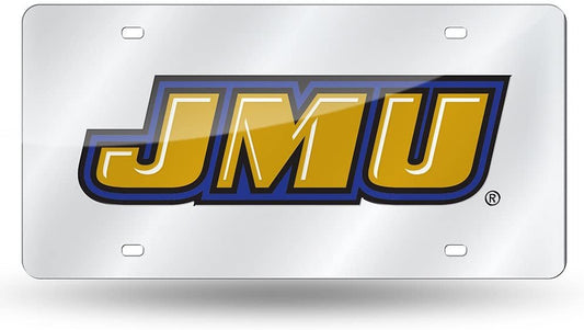 James Madison University Dukes Premium Laser Tag License Plate, Mirrored Acrylic Inlaid, 6x12 Inch